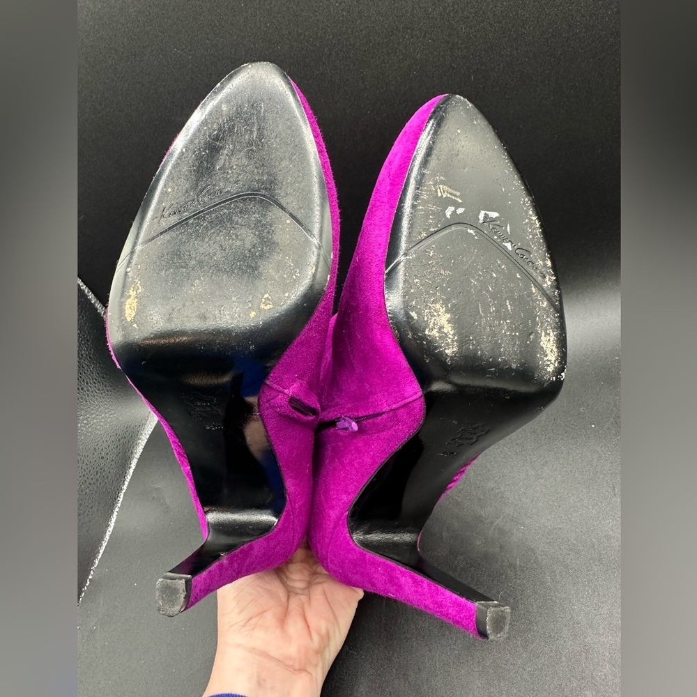 Kenneth Cole Rare Fuschia Leather Suede Booties See Together 8.5 M - Picture 6 of 7
